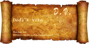 Deák Vita névjegykártya